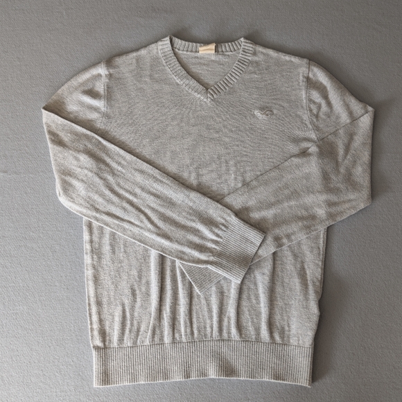 Hollister Other - Hollister Unisex V-Neck Cotton Blend Sweater Size Small Heather Grey Y2K